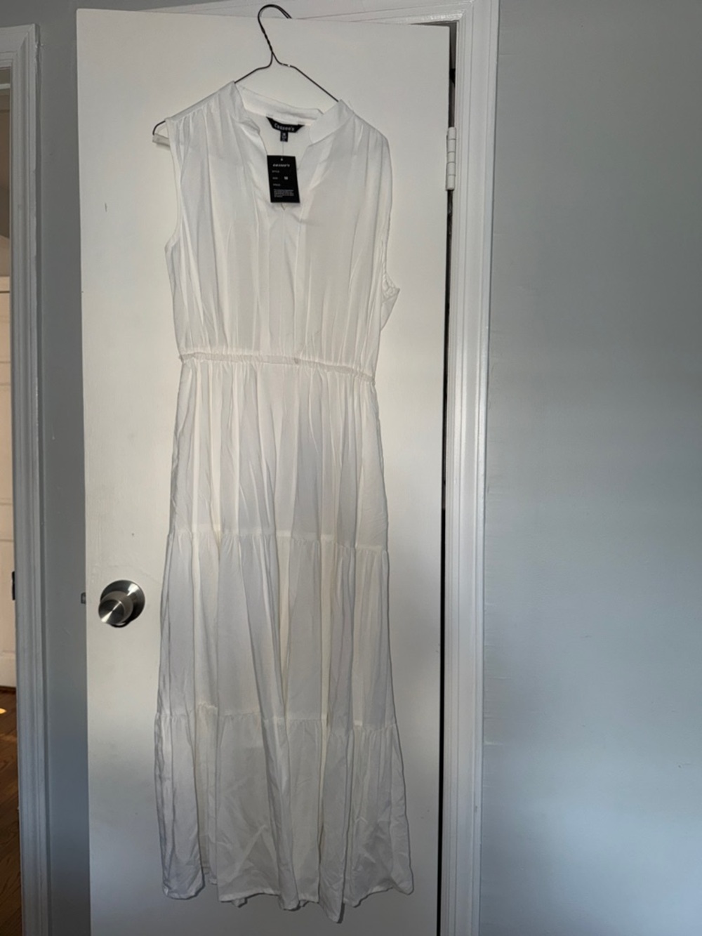 Nordstrom Sleeveless White Maxi Dress with Tiered Skirt